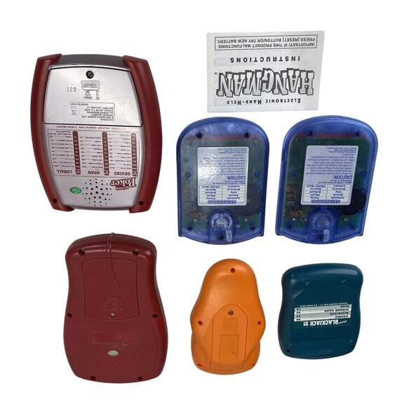Electronic Handheld Game Lot Radica Hangman Tic Tac Toe Blackjack 21 Poker - Picture 3 of 5